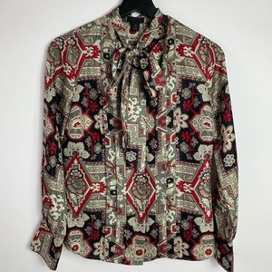 J.crew Italian silk secretary blouse